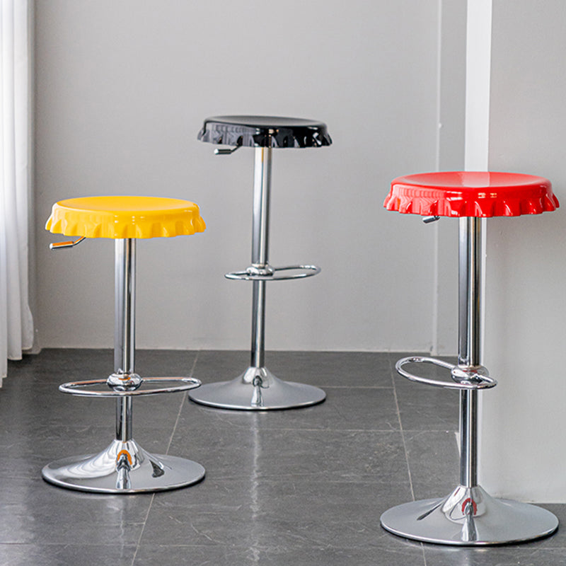 Contemporary Adjustable Backrest Counter High Stool with Metal Base Clearhalo 'Bar Furniture' 'Bar Stools' 'bar_stools' 'furn' 'furn_bar_stools' 'Furniture' 'Kitchen & Dining Furniture' 7641520