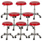 Contemporary Adjustable Backrest Counter High Stool with Metal Base Red 8 Piece Set Short Stool(22"H) Clearhalo 'Bar Furniture' 'Bar Stools' 'bar_stools' 'furn' 'furn_bar_stools' 'Furniture' 'Kitchen & Dining Furniture' 7641521