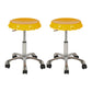 Contemporary Adjustable Backrest Counter High Stool with Metal Base Yellow 2 Piece Set Short Stool(22"H) Clearhalo 'Bar Furniture' 'Bar Stools' 'bar_stools' 'furn' 'furn_bar_stools' 'Furniture' 'Kitchen & Dining Furniture' 7641524