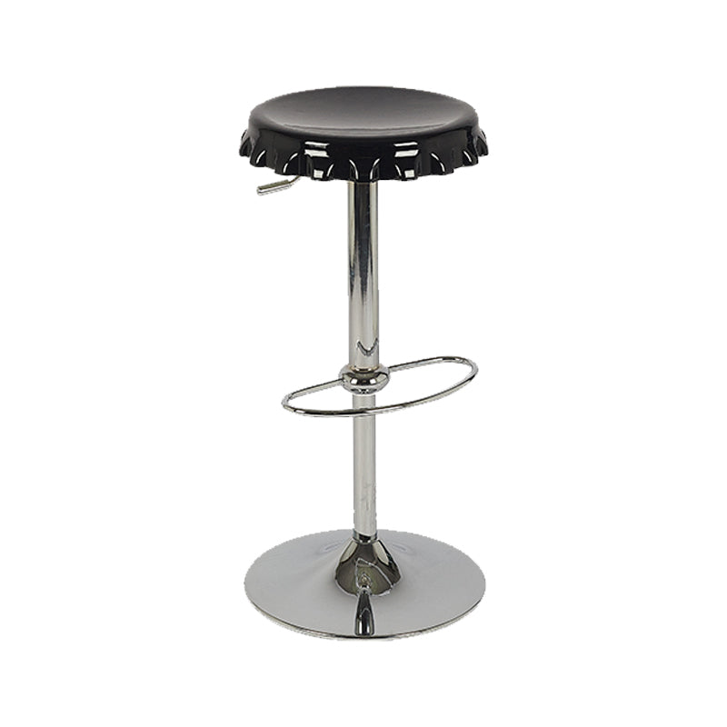 Contemporary Adjustable Backrest Counter High Stool with Metal Base Black 1 Piece Bar Stool(31"H) Clearhalo 'Bar Furniture' 'Bar Stools' 'bar_stools' 'furn' 'furn_bar_stools' 'Furniture' 'Kitchen & Dining Furniture' 7641528