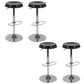 Contemporary Adjustable Backrest Counter High Stool with Metal Base Black 4 Piece Set Bar Stool(31"H) Clearhalo 'Bar Furniture' 'Bar Stools' 'bar_stools' 'furn' 'furn_bar_stools' 'Furniture' 'Kitchen & Dining Furniture' 7641530
