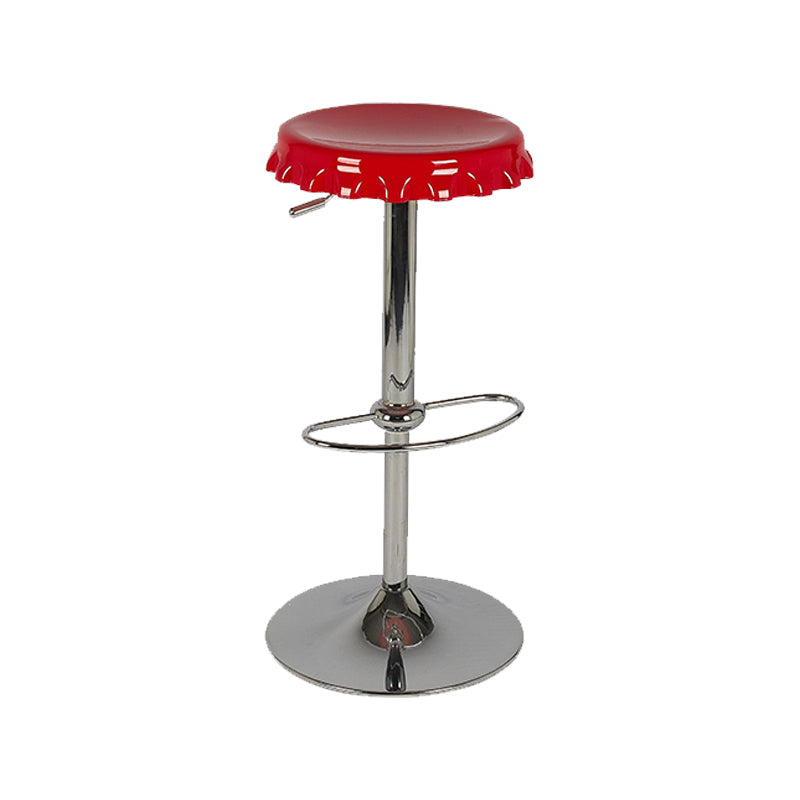 Contemporary Adjustable Backrest Counter High Stool with Metal Base Red 1 Piece Bar Stool(31"H) Clearhalo 'Bar Furniture' 'Bar Stools' 'bar_stools' 'furn' 'furn_bar_stools' 'Furniture' 'Kitchen & Dining Furniture' 7641533