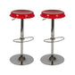 Contemporary Adjustable Backrest Counter High Stool with Metal Base Red 2 Piece Set Bar Stool(31"H) Clearhalo 'Bar Furniture' 'Bar Stools' 'bar_stools' 'furn' 'furn_bar_stools' 'Furniture' 'Kitchen & Dining Furniture' 7641534