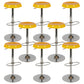Contemporary Adjustable Backrest Counter High Stool with Metal Base Yellow 8 Piece Set Bar Stool(31"H) Clearhalo 'Bar Furniture' 'Bar Stools' 'bar_stools' 'furn' 'furn_bar_stools' 'Furniture' 'Kitchen & Dining Furniture' 7641542