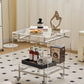 Acrylic End Table Metal Accent Side Table for Living Room with Wheels