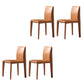 Modern Indoor Home Side Chair Faux Leather Upholstered Side Chair Orange 4 Piece Set Clearhalo 'Dining Chairs' 'Dining Tables & Seating' 'dining_chair' 'furn' 'furn_dining_chair' 'Furniture' 'Kitchen & Dining Furniture' 7643655