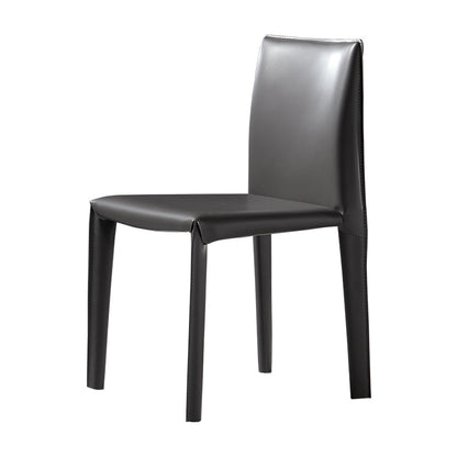 Modern Indoor Home Side Chair Faux Leather Upholstered Side Chair Dark Gray 1 Piece Clearhalo 'Dining Chairs' 'Dining Tables & Seating' 'dining_chair' 'furn' 'furn_dining_chair' 'Furniture' 'Kitchen & Dining Furniture' 7643661