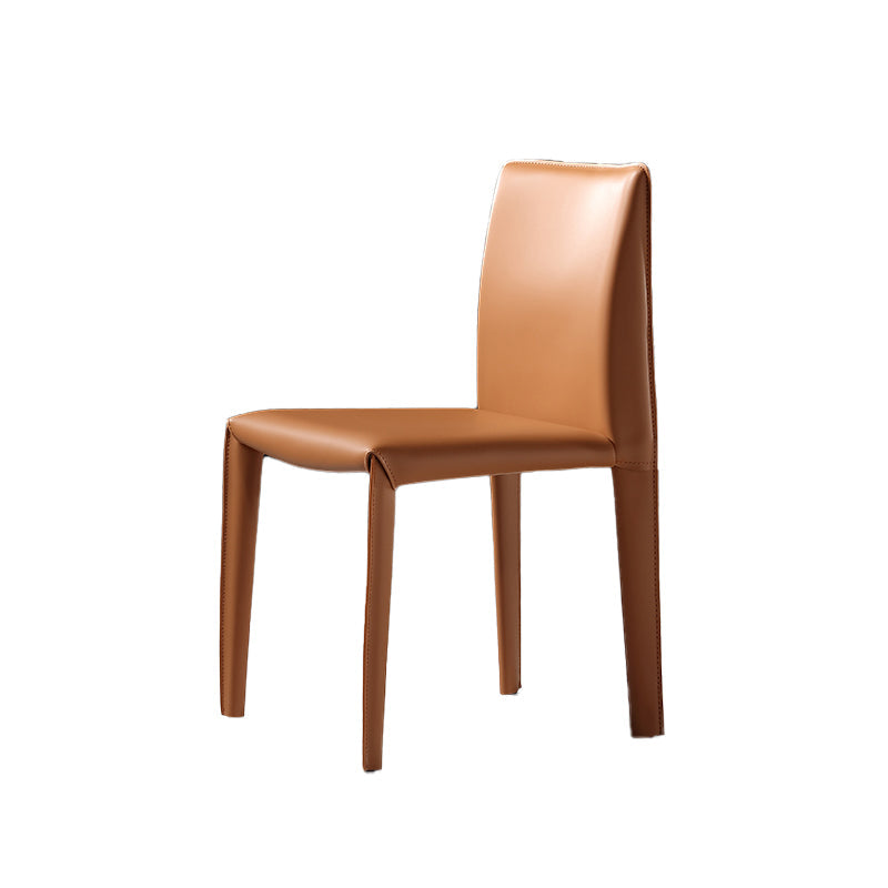 Modern Indoor Home Side Chair Faux Leather Upholstered Side Chair Orange 1 Piece Clearhalo 'Dining Chairs' 'Dining Tables & Seating' 'dining_chair' 'furn' 'furn_dining_chair' 'Furniture' 'Kitchen & Dining Furniture' 7643662