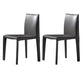 Modern Indoor Home Side Chair Faux Leather Upholstered Side Chair Dark Gray 2 Piece Set Clearhalo 'Dining Chairs' 'Dining Tables & Seating' 'dining_chair' 'furn' 'furn_dining_chair' 'Furniture' 'Kitchen & Dining Furniture' 7643664