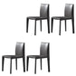 Modern Indoor Home Side Chair Faux Leather Upholstered Side Chair Dark Gray 4 Piece Set Clearhalo 'Dining Chairs' 'Dining Tables & Seating' 'dining_chair' 'furn' 'furn_dining_chair' 'Furniture' 'Kitchen & Dining Furniture' 7643665