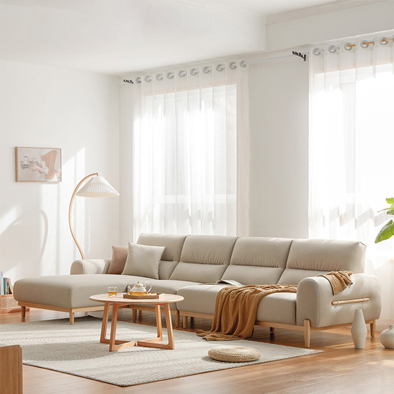 Contemporary Sewn Pillow Back Square Arm Sofa For Living Room