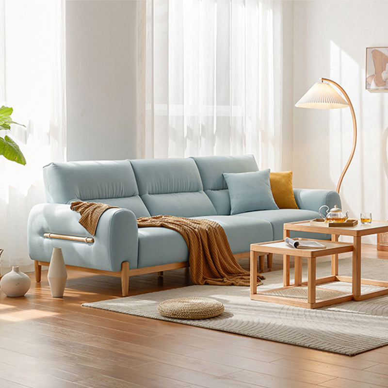 Contemporary Sewn Pillow Back Square Arm Sofa For Living Room