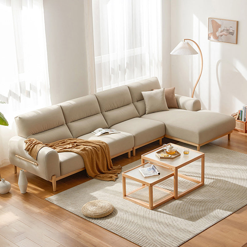 Contemporary Sewn Pillow Back Square Arm Sofa For Living Room