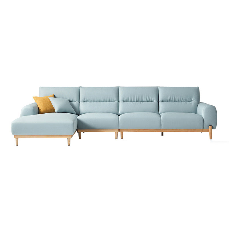 Contemporary Sewn Pillow Back Square Arm Sofa For Living Room