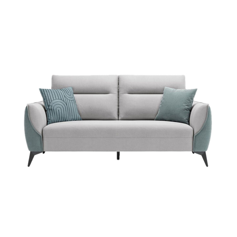 Contemporary Solid Color Sewn Pillow Back Sofa For Living Room