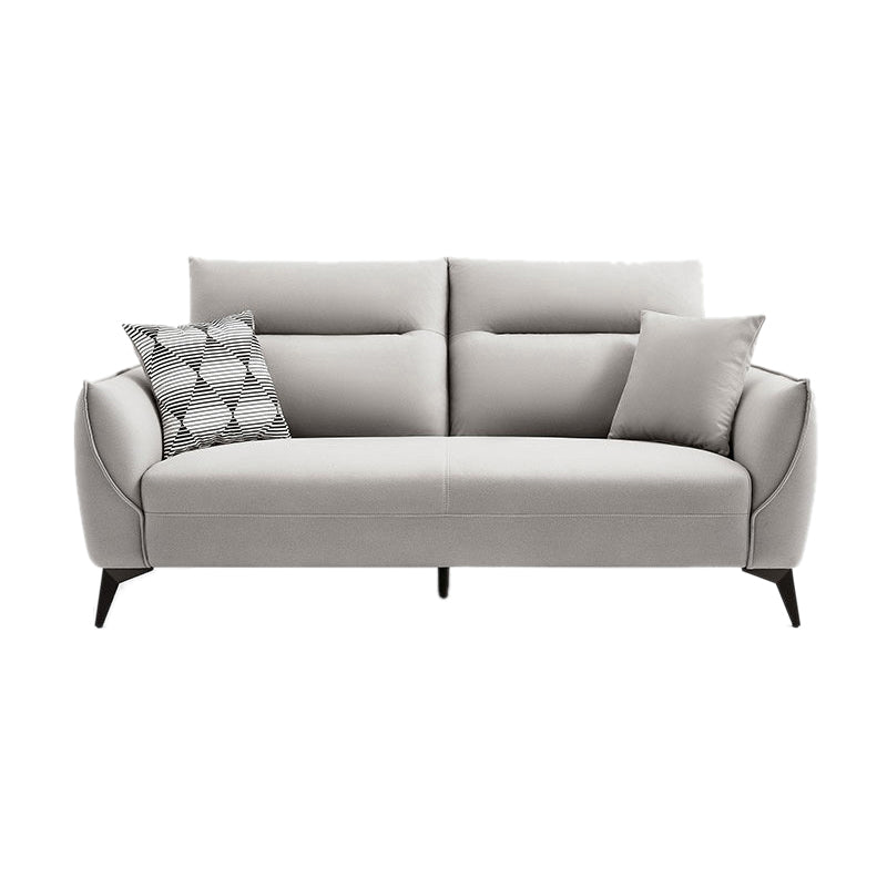 Contemporary Solid Color Sewn Pillow Back Sofa For Living Room