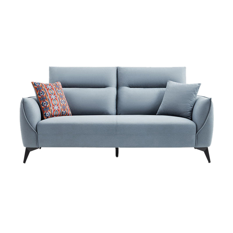 Contemporary Solid Color Sewn Pillow Back Sofa For Living Room