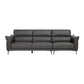 Modern Genuine Leather Sewn Pillow Back Flared Arm Sofa For Living Room