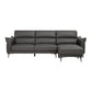 Modern Genuine Leather Sewn Pillow Back Flared Arm Sofa For Living Room