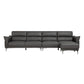 Modern Genuine Leather Sewn Pillow Back Flared Arm Sofa For Living Room