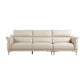 Modern Genuine Leather Sewn Pillow Back Flared Arm Sofa For Living Room