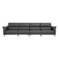 Modern Genuine Leather Sewn Pillow Back Flared Arm Sofa For Living Room