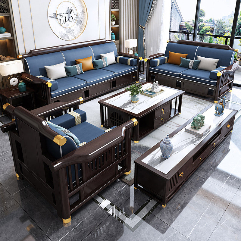 Divano in legno in legno in stile contemporaneo per soggiorno per soggiorno