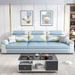Contemporary Faux Leather Pillow Top Arm Sofa Ottoman Included