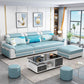 Contemporary Faux Leather Pillow Top Arm Sofa Ottoman Included