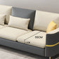 Contemporary Solid Color Faux Leather Square Arm Sofa For Living Room