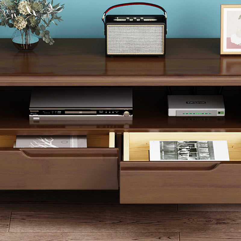 Open Storage TV Media Console Solid Wood TV Stand Console with Drawers Clearhalo 'furn' 'furn_tv_stands_entertainment_centers' 'Furniture' 'Living Room Furniture' 'TV Stands & Entertainment Centers' 'TV Stands & Media Storage Furniture' 'tv_stands_entertainment_centers' 7647233