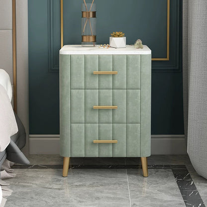 ベッドルーム用のコンテンポラリーナイトテーブルフェイクマーブルベッドナイトスタンド