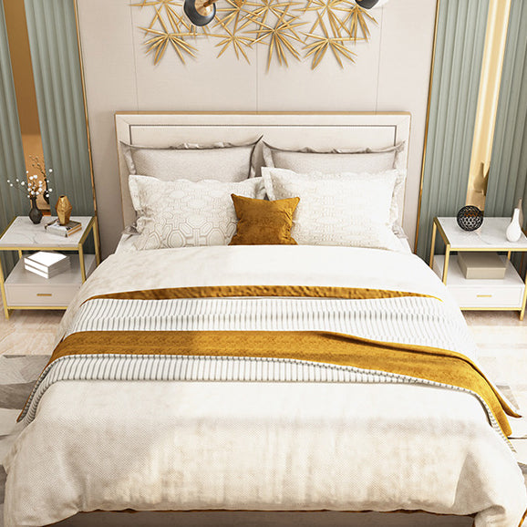 ベッドルーム用のコンテンポラリーナイトテーブルフェイクマーブルベッドナイトスタンド