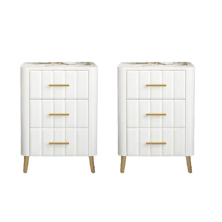 Table de nuit contemporaine fausse table de chevet de lit en marbre pour chambre à coucher