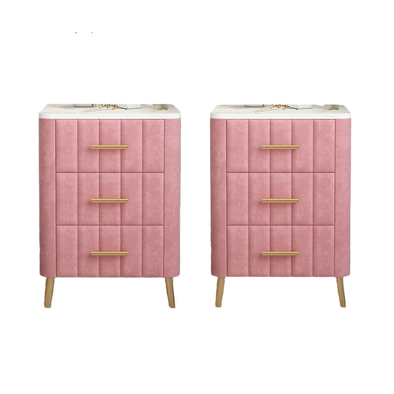 Table de nuit contemporaine fausse table de chevet de lit en marbre pour chambre à coucher