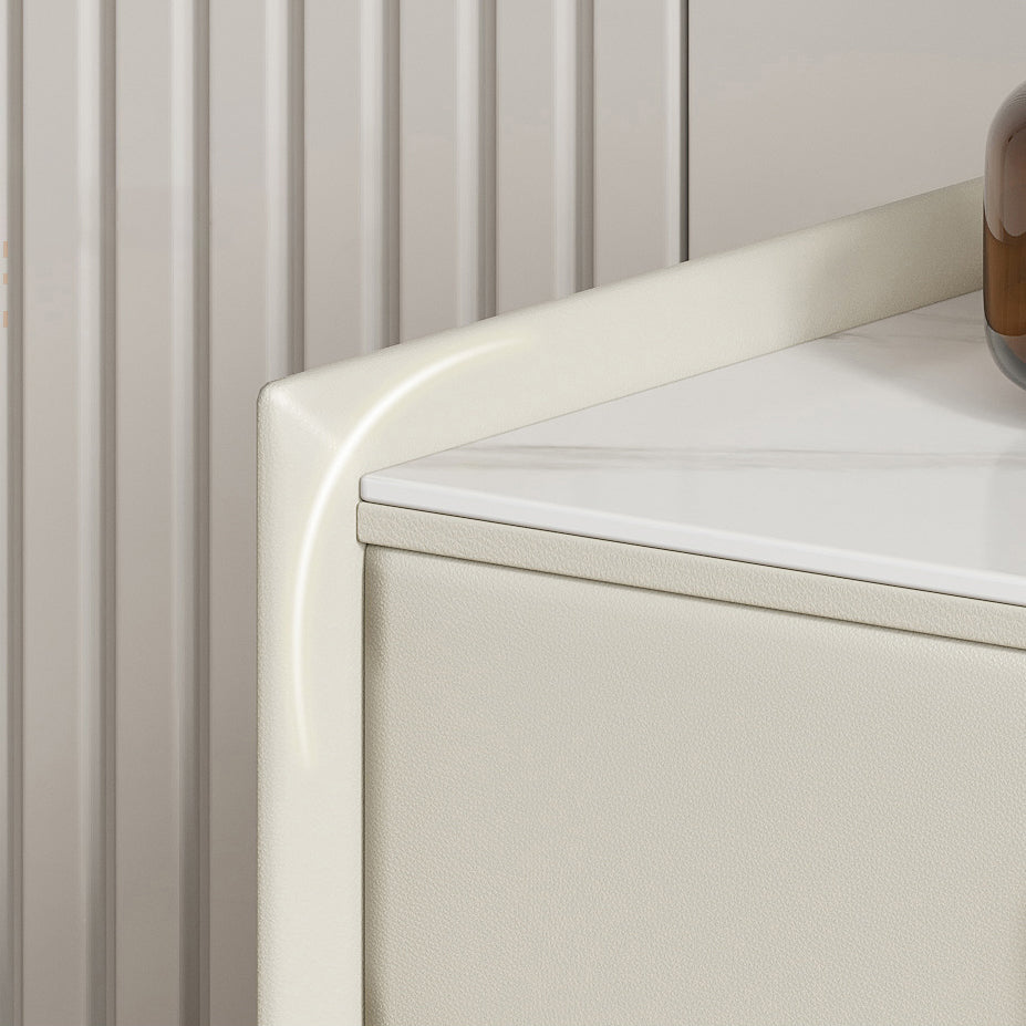 Table table de chevet de table en pierre moderne avec 2 tiroirs