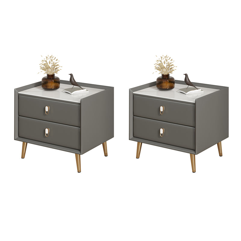 Table table de chevet de table en pierre moderne avec 2 tiroirs