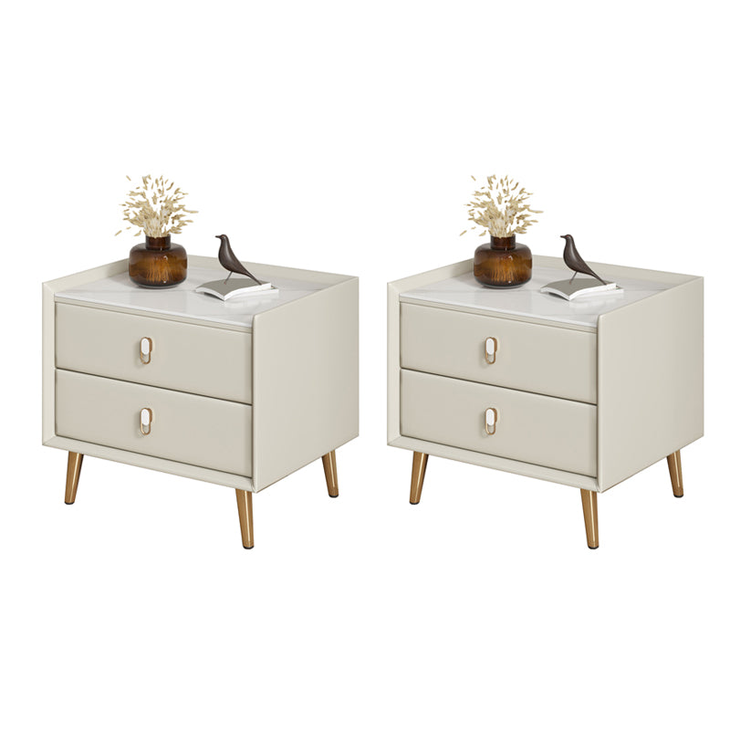 Table table de chevet de table en pierre moderne avec 2 tiroirs