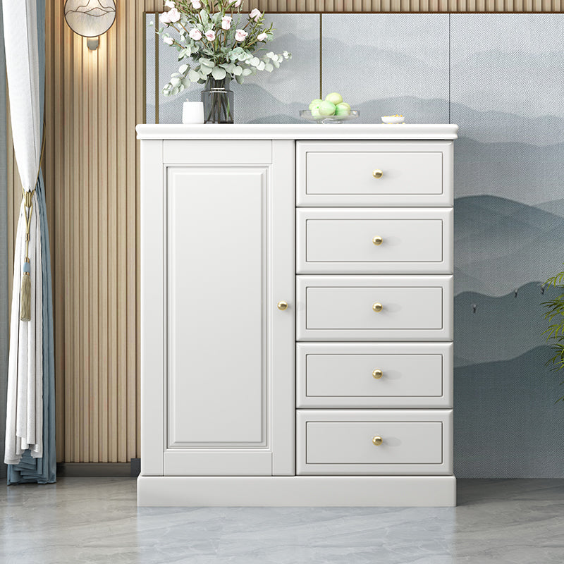 Cofensador de cofre de almacenamiento de madera maciza cofre de almacenamiento moderno con cajones