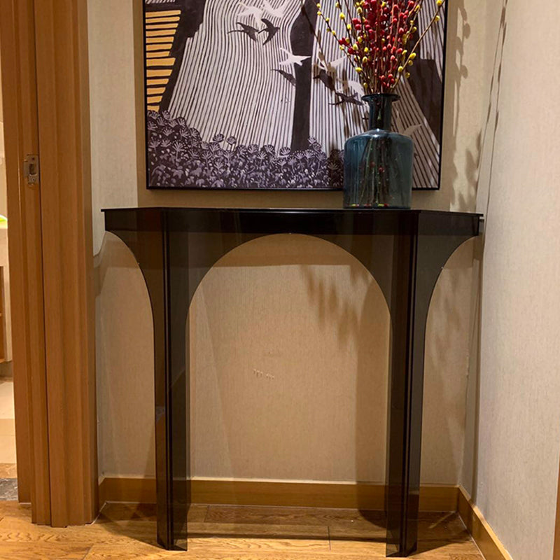Free From Shape Contemporary Console Table Black Acrylic Console Sofa Table Clearhalo 'Console Tables' 'console_tables' 'Entry & Mudroom Furniture' 'furn' 'furn_console_tables' 'Furniture' 7647488