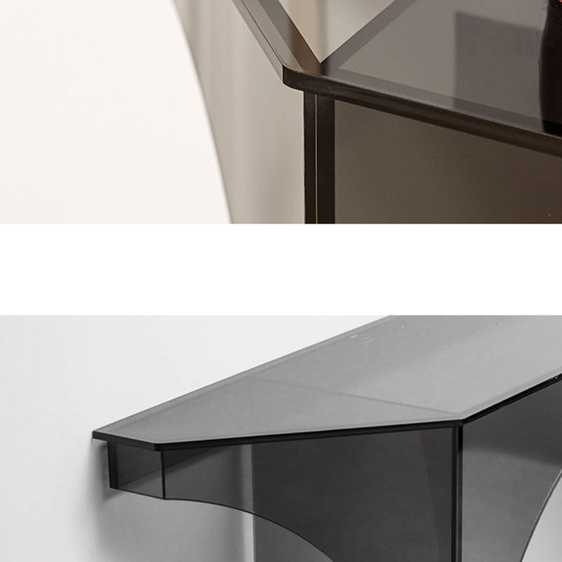 Free From Shape Contemporary Console Table Black Acrylic Console Sofa Table Clearhalo 'Console Tables' 'console_tables' 'Entry & Mudroom Furniture' 'furn' 'furn_console_tables' 'Furniture' 7647491