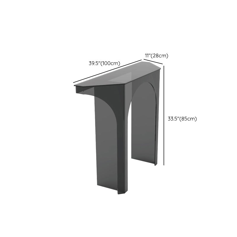 Free From Shape Contemporary Console Table Black Acrylic Console Sofa Table Clearhalo 'Console Tables' 'console_tables' 'Entry & Mudroom Furniture' 'furn' 'furn_console_tables' 'Furniture' 7647495