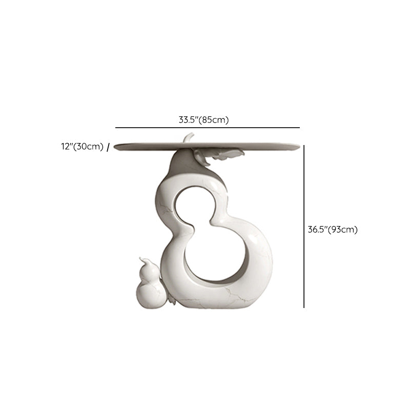 Half Moon Shape Contemporary Console Table White Console Sofa Table