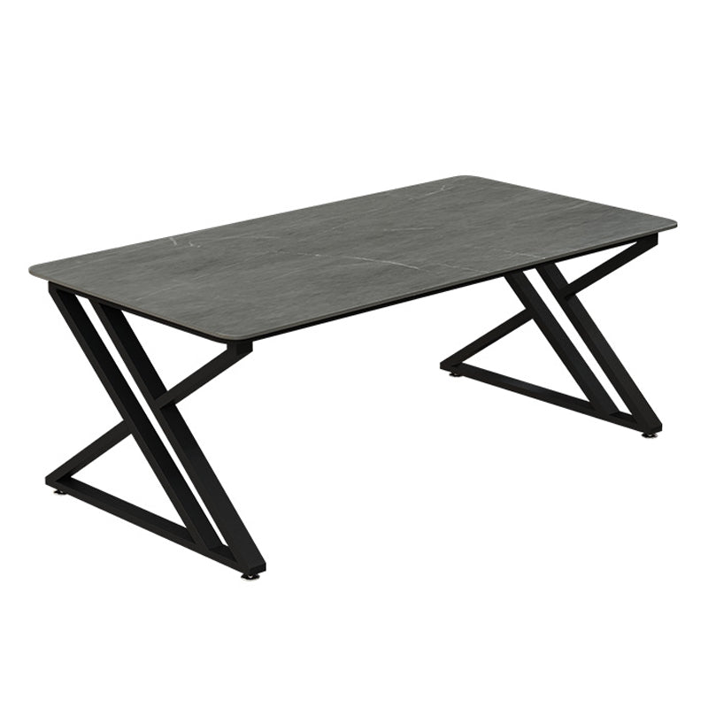 Bureau d'écriture de traîneau en pierre industrielle bureau de bureau en métal rectangulaire