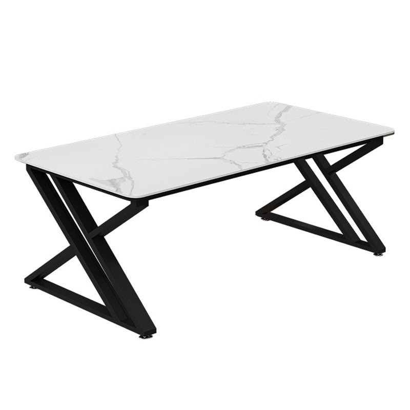 Bureau d'écriture de traîneau en pierre industrielle bureau de bureau en métal rectangulaire