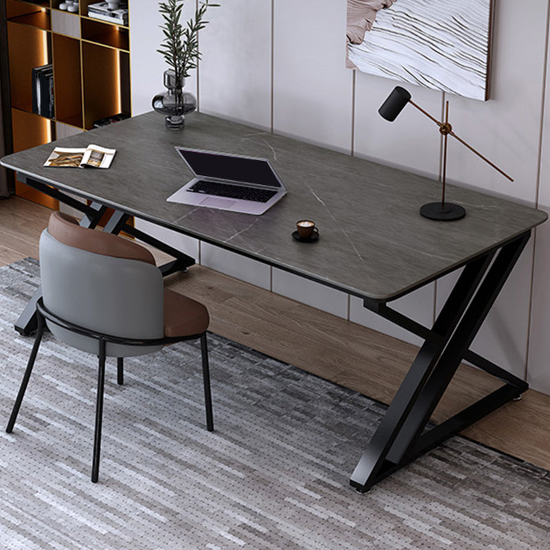 Bureau d'écriture de traîneau en pierre industrielle bureau de bureau en métal rectangulaire