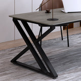 Bureau d'écriture de traîneau en pierre industrielle bureau de bureau en métal rectangulaire