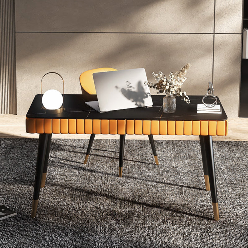 Bureau de bureau en métal incurvé Glam Style Stone Writing Bureau pour le bureau