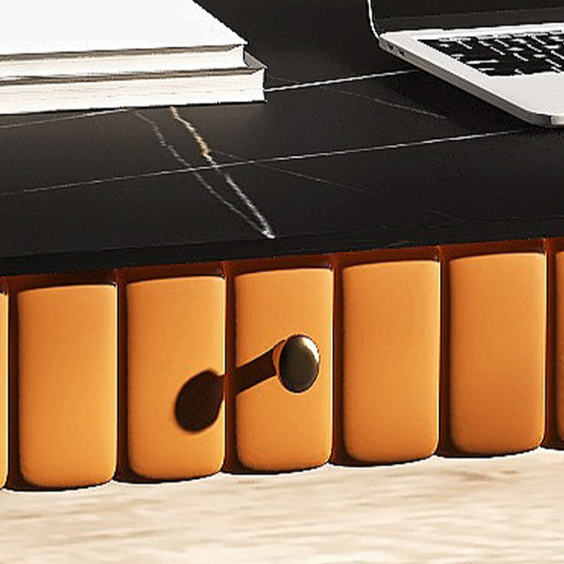 Bureau de bureau en métal incurvé Glam Style Stone Writing Bureau pour le bureau