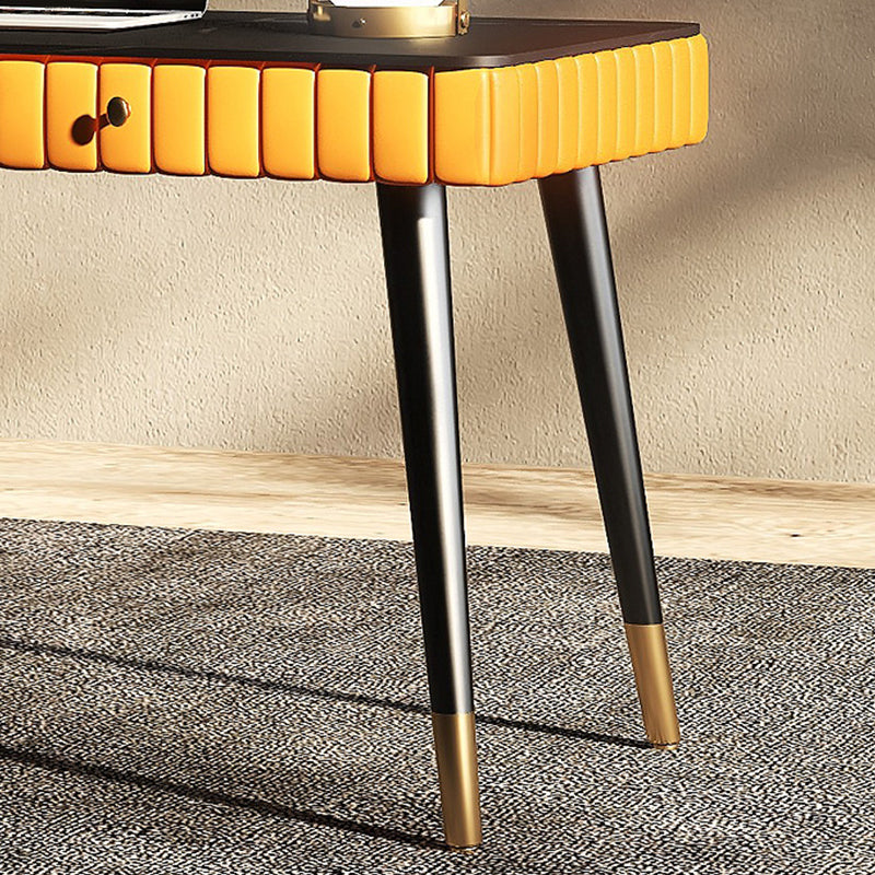 Bureau de bureau en métal incurvé Glam Style Stone Writing Bureau pour le bureau